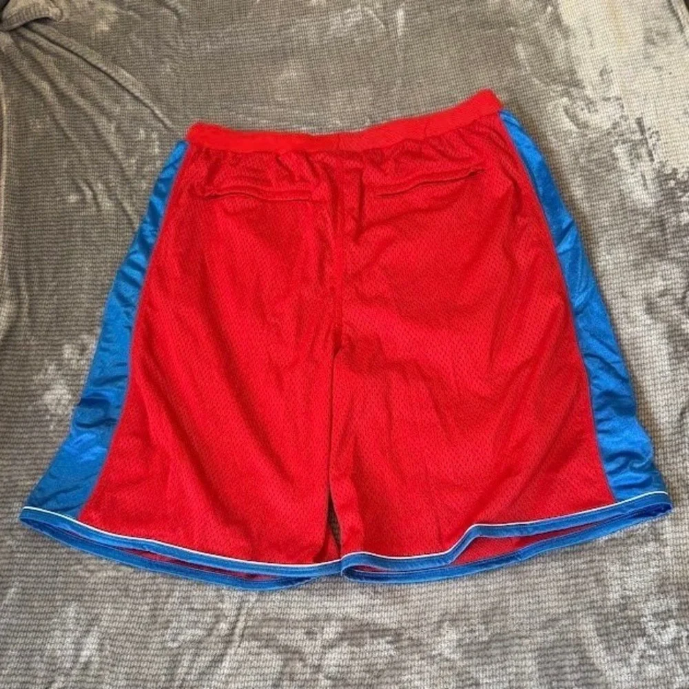 Delf Mens Mesh Basketball Shorts Red Blue Number 3 Athletic 2XL NWT 36X10